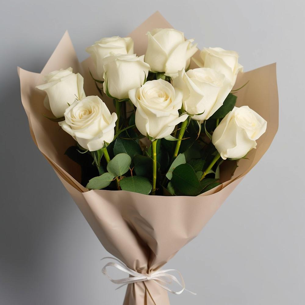 Букет 9 Белых роз Эдлесс Лав в Алексеевка Алексеевский район