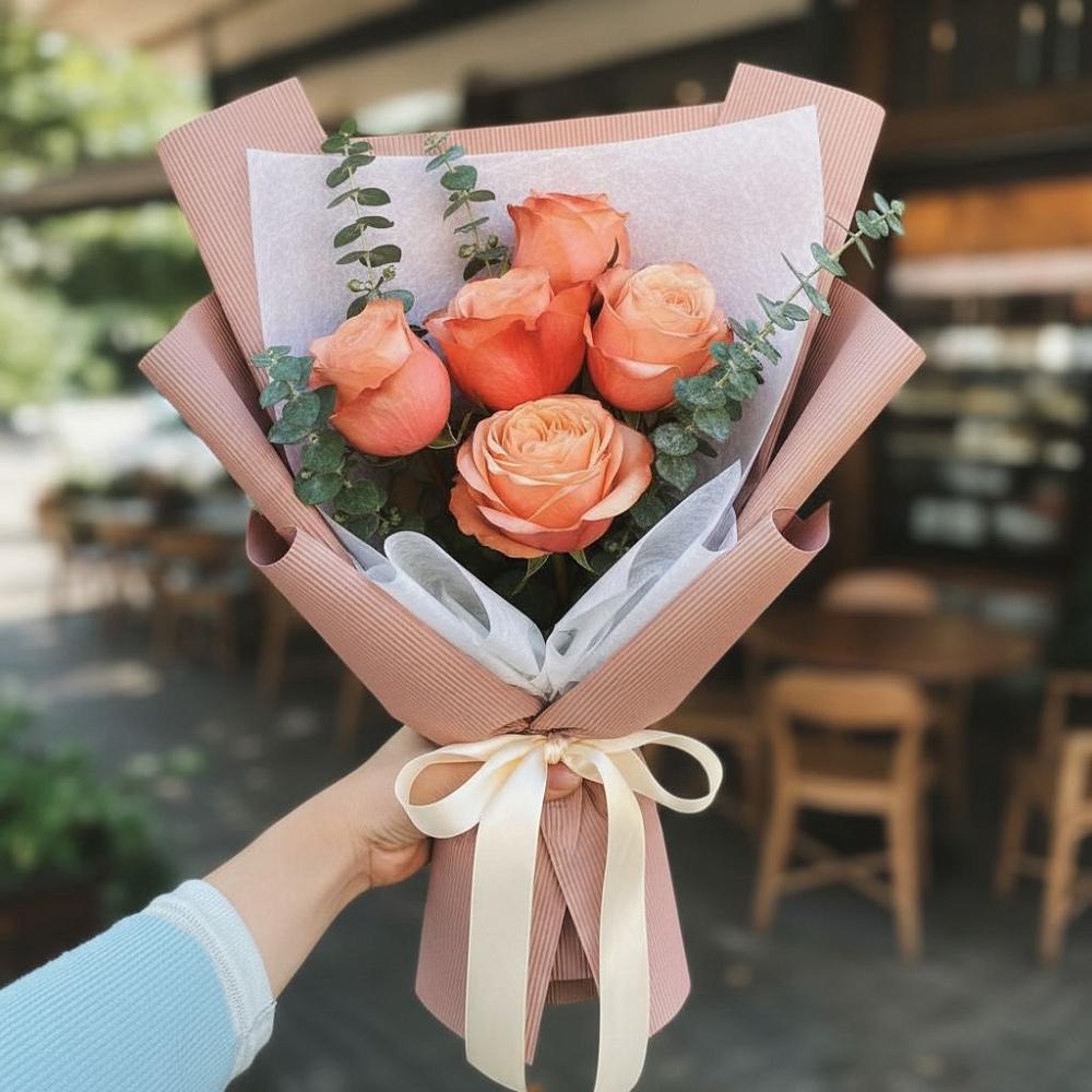Букет персиковый аромат в Алексеевка Алексеевский район Букет цветов из: Розы в Алексеевка Алексеевский район