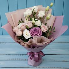 Букет цветов из:  Розы и Лизиантусы в Алексеевка Алексеевский район