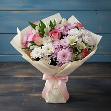 Букет цветов из:  Хризантемы, Альстромерии и Розы #REPLACE_PRED# Алексеевка Алексеевский район