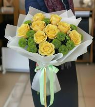Букет цветов из:  Хризантемы и Розы в Алексеевка Алексеевский район